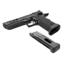 Komplettset STI Pit Viper Softair-Co2-Pistole Schwarz Kaliber 6 mm BB Blowback (P18)
