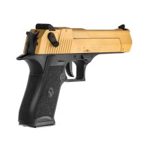 SET Retay Big Fifty LW Gold Schreckschuss Pistole 9 mm P.A.K. (P18) + 50 Platzpatronen 9 mm P.A.K.