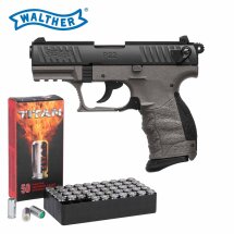 SET Walther P22Q Schreckschuss Pistole Meteor Gray 9 mm...