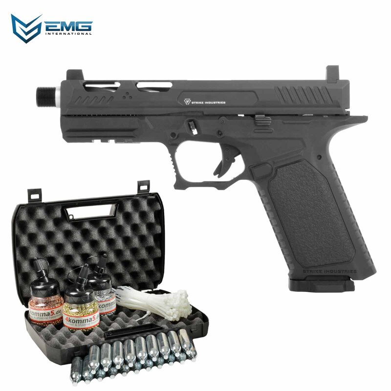 Kofferset EMG Strike Industries ARK Schwarz 4,5 mm BB Blowback Co2-Pistole (P18)