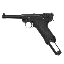 Modell II. Wahl - Umarex Legends Pistole P08 - 4,5 mm Stahl BB Co2-Pistole in Metallausführung mit Blowback (P18)