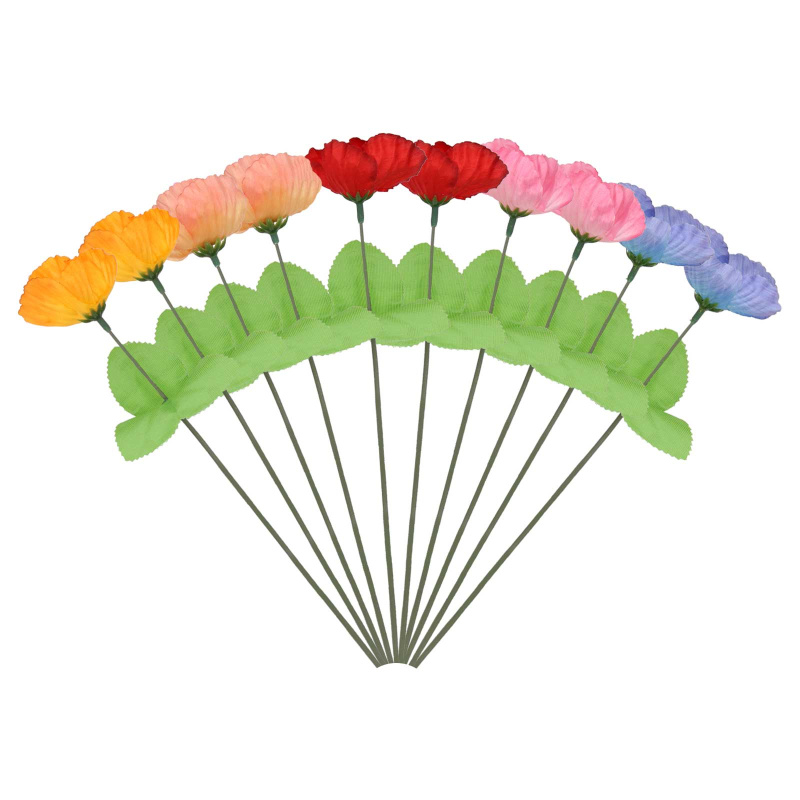10 Kunstblumen Motiv Klatschmohn 28 cm farblich sortiert