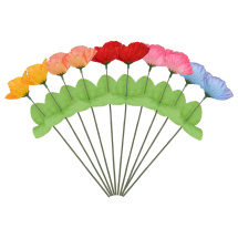10 Kunstblumen Motiv Mohnblume 27 cm farblich sortiert
