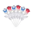 6 Kunstblumen Motiv Eisrose 27 cm farblich sortiert