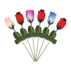 6 Kunstblumen Motiv Rosenknospe 24 cm farblich sortiert