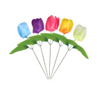 5 Kunstblumen Motiv Tulpe  29 cm farblich sortiert