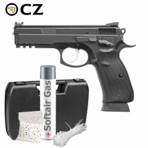 Komplettset CZ 75 SP-01 Shadow Softair-Pistole Schwarz Kaliber 6 mm BB Gas Blowback (P18)