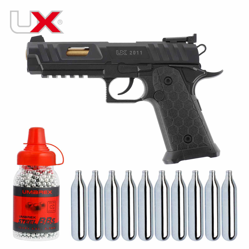 SET Umarex UX 2011 4,5 mm Stahl BB Co2-Pistole Schwarz (P18)