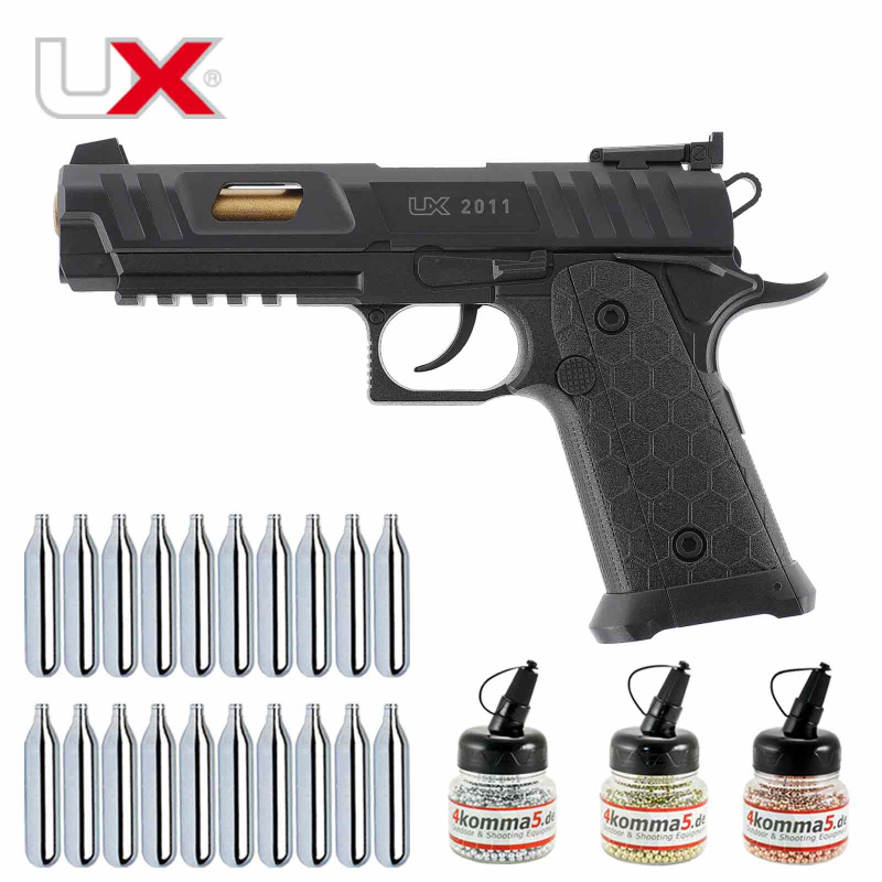 Superset Umarex UX 2011 4,5 mm Stahl BB Co2-Pistole Schwarz (P18)