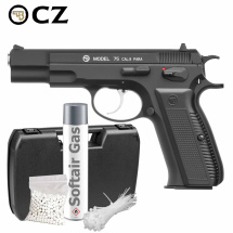 Komplettset CZ 75 Softair-Pistole Schwarz Kaliber 6 mm BB...