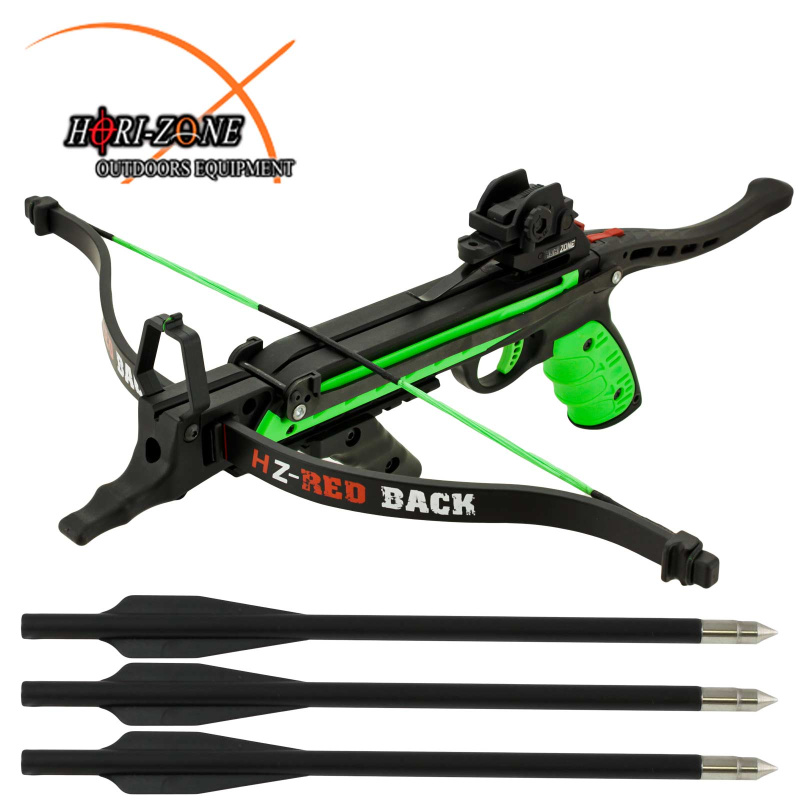 Modell II. Wahl - SET Hori-Zone Pistolenarmbrust Redback RTS Grün/Schwarz 50 lbs/ 195 fps (P18)