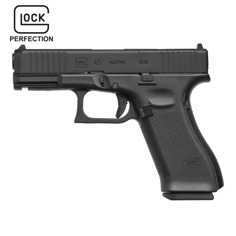 Modell II. Wahl - Glock 45 MOS Softair-Pistole Schwarz Kaliber 6 mm BB Gas Blowback (P18)