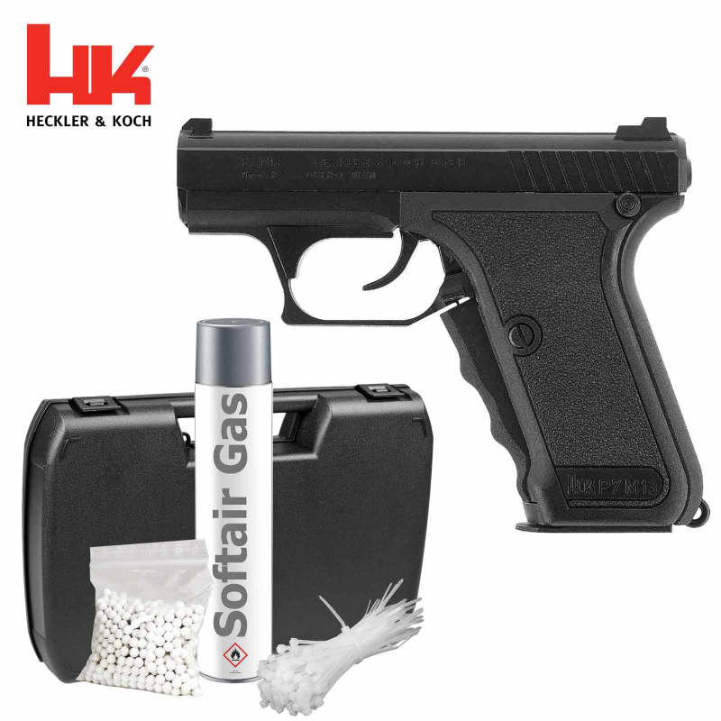 Komplettset Heckler & Koch P7 M13 Softair-Pistole Kaliber 6 mm BB Gas (P18)