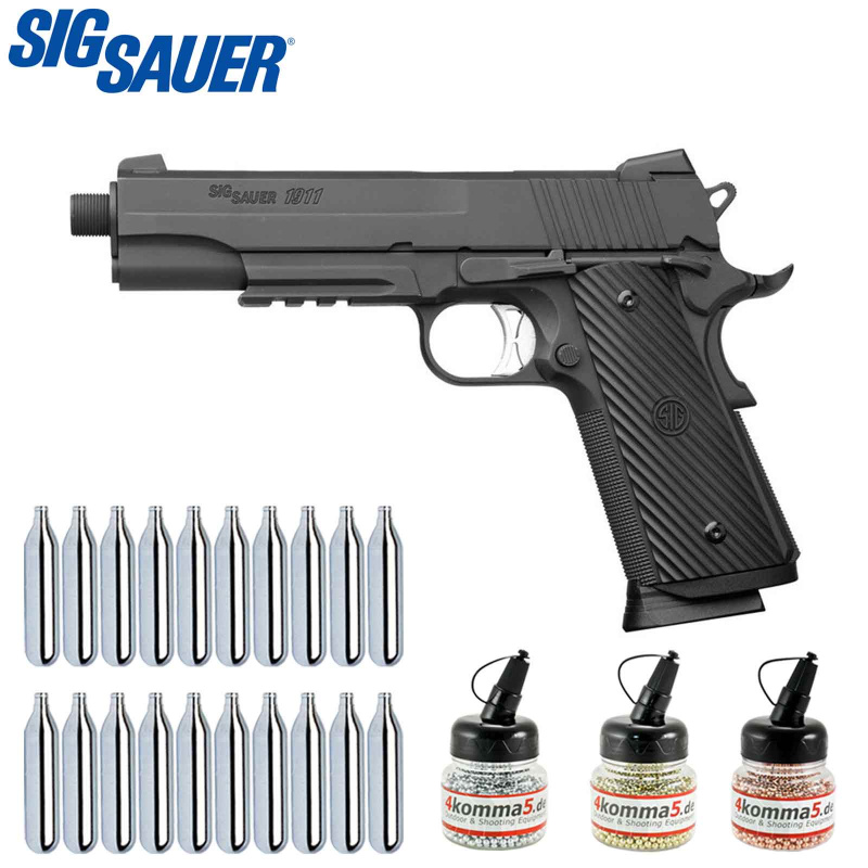 Superset Sig Sauer 1911 Tacops Vollmetall Co2 Pistole Blow Back 4,5 mm BB (P18)