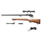 GSG MB03 Sniper Holzoptik Softair-Gewehr Kaliber 6 mm BB Federdruck (P18) + Zielfernrohr 3-9x40