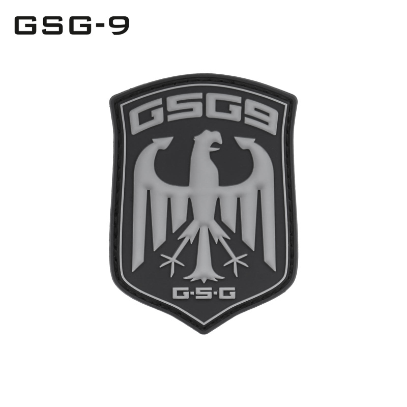 GSG-9 Rubber Patch 3D schwarz-grau