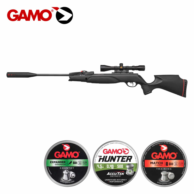 SET Gamo Luftgewehr Swarm Magnum Pro 10X IGT Gen3I Kaliber 4,5 mm Diabolo (P18) + 1250 Diabolos