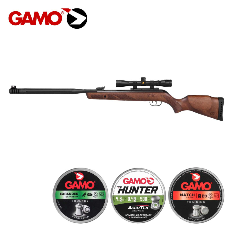 SET Gamo Luftgewehr Hunter Maxxim IGT - Kaliber 4,5 mm Diabolo (P18) + 4x32 Zielfernrohr + 1250 Diabolos