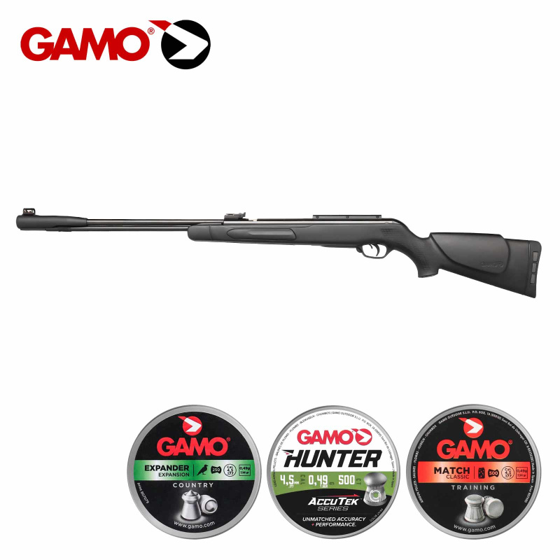 SET Gamo Luftgewehr CF-X Unterhebelspanner Kaliber 4,5 mm Diabolo (P18) + 1250 Diabolos