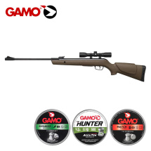 SET Gamo Luftgewehr Big Cat 1000 E Barricade Knicklauf Kaliber 4,5 mm Diabolo (P18) + 4x32 WR Zielfernrohr + 1250 Diabolos