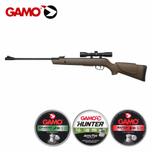 SET Gamo Luftgewehr Big Cat 1000 E Barricade Knicklauf Kaliber 5,5 mm Diabolo (P18) + 4x32 WR Zielfernrohr + 750 Diabolos