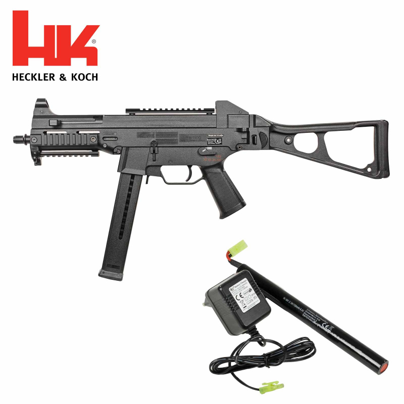 Modell II. Wahl - Heckler & Koch UMP Sportsline S-AEG Softair-Gewehr Kaliber 6 mm BB (P18) + Akku und Ladegerät