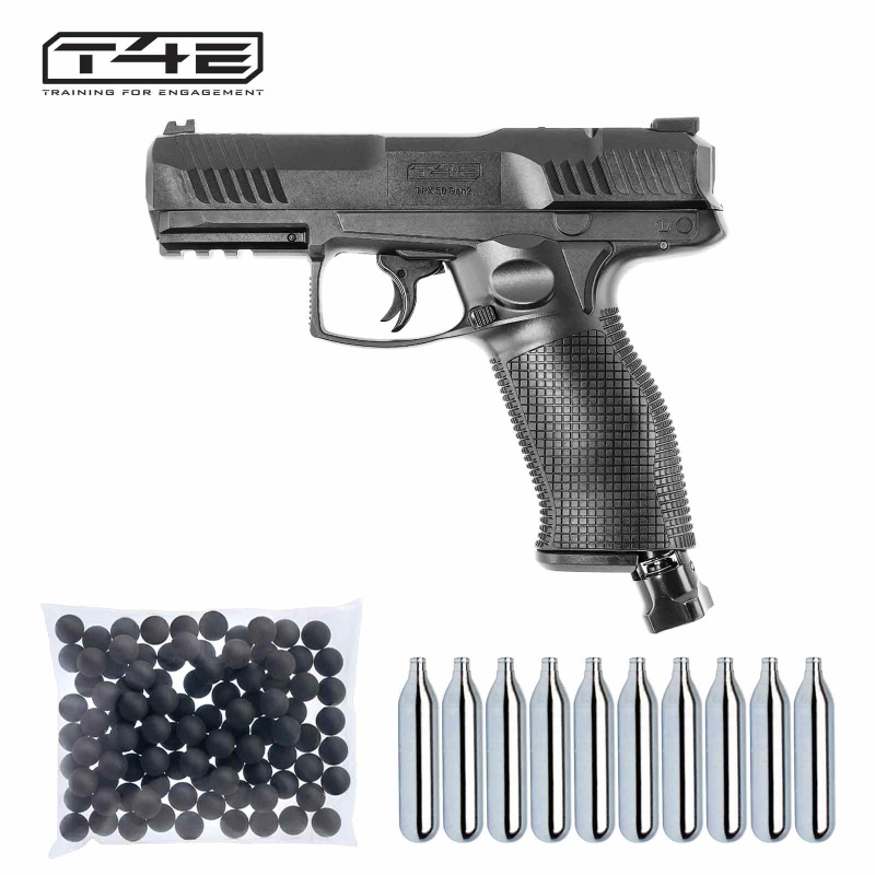 SET T4E TPX 50 Gen2 RAM Co2-Pistole cal .50 Defense Training Marker (P18) + 100 Rubberballs + 10 Co2 Kapseln
