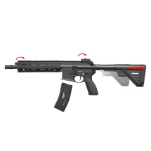 SET Heckler & Koch HK416 A5 Sportsline EyeTrace S-AEG Softair-Gewehr Kaliber 6 mm BB Schwarz (P18) + 800 BBs