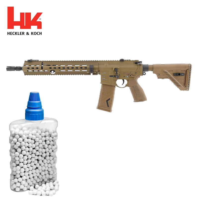 SET Heckler & Koch G95K S-AEG Softair-Gewehr Kaliber 6 mm BB Grünbraun (P18) + 800 BBs