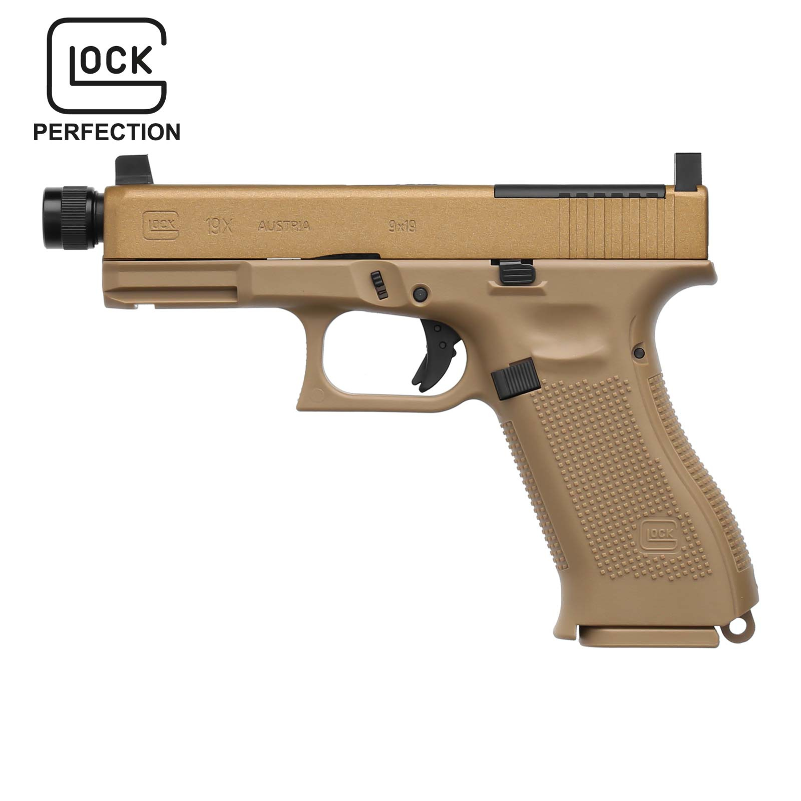Umarex Glock 19X MOS Co2-Pistole Coyote Kaliber 4,5 mm Stahl BB (P18)