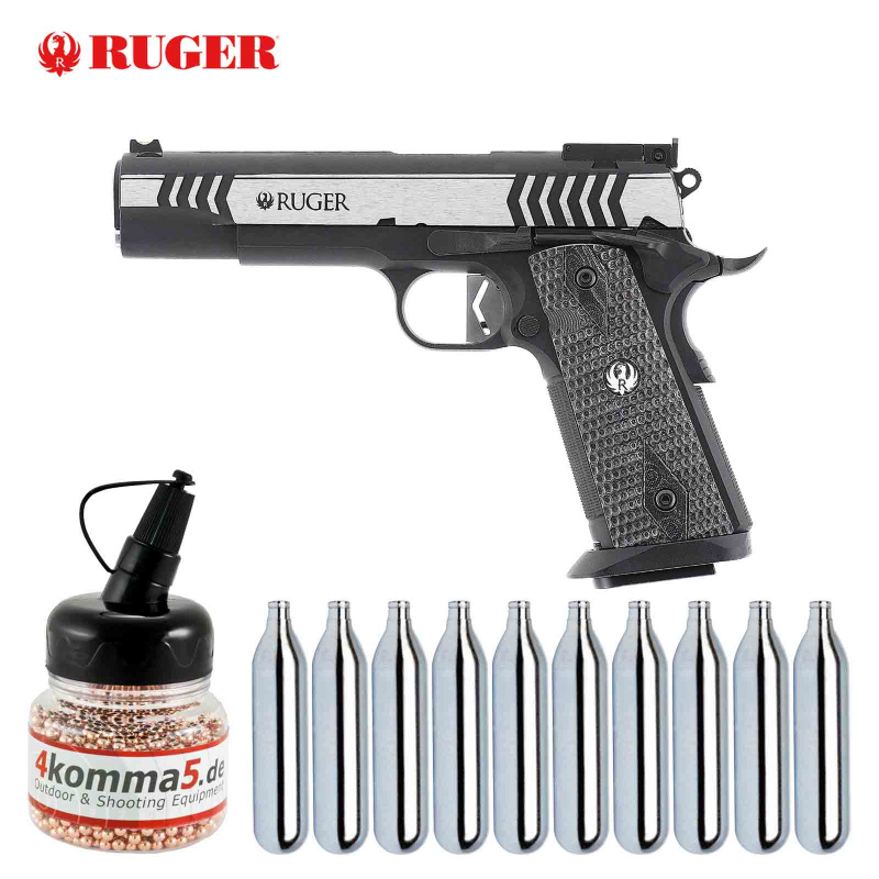 SET Ruger SR1911 Competiton Two-Tone-Finish Kaliber 4,5 mm Stahl BB Blowback (P18)