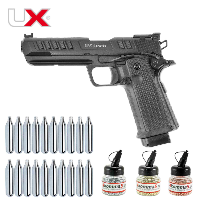 Superset Umarex UX Stratix Schwarz Kaliber 4,5 mm Stahl BB Blowback (P18)