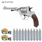 SET Borner NGT Co2-Revolver Vollmetall Kaliber 4,5 mm Diabolo Verchromt (P18)