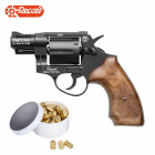 SET Record Chief Schreckschuss Revolver 2 Zoll Lauf brüniert Holzoptik 9 mm R.K. (P18) + 50 Platzpatronen 9 mm R.K.