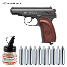 SET Borner PM49 Co2 Pistole 4,5 mm BB Blowback (P18)