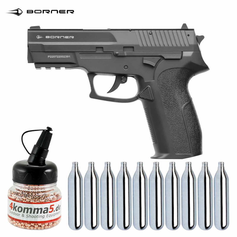SET Borner Mod. 2022 Co2 Pistole 4,5 mm BB (P18)