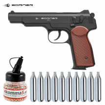 SET Borner APS-S Co2 Pistole 4,5 mm BB (P18)