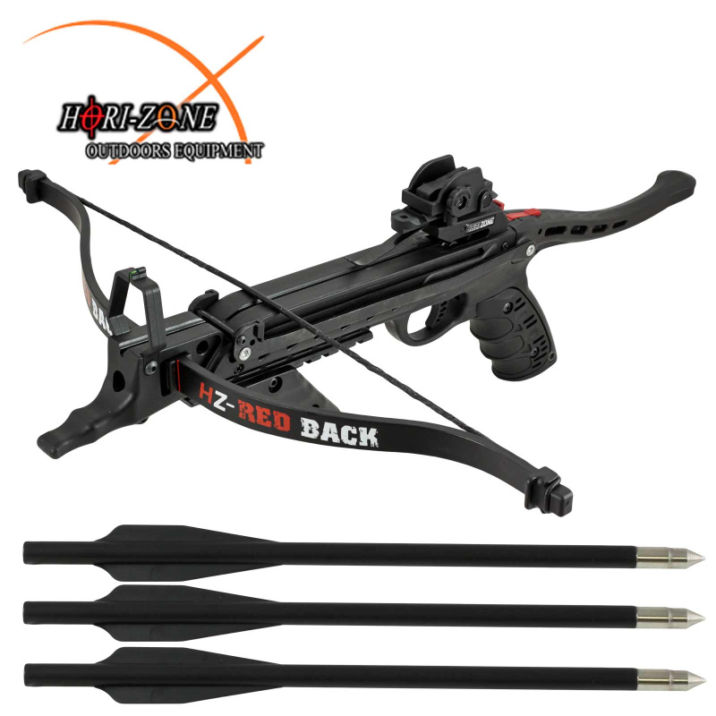 Modell II. Wahl - SET Hori-Zone Pistolenarmbrust Redback RTS Schwarz 80 lbs/ 235 fps (P18)