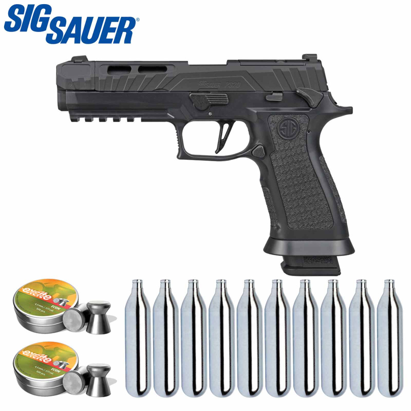 SET SIG SAUER P320 SPECTRE Comp Blackout Co2-Pistole 4,5 mm Diabolo Blowback (P18)