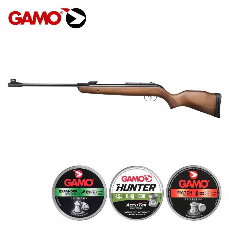 Gamo Luftgewehr Big Cat Pro HUNTER Knicklauf Kaliber 4,5 mm Diabolo (P18) + 1250 Diabolos