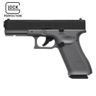 Modell II. Wahl - Glock 17 GEN5 Tungsten Gray Softair-Co2-Pistole Kaliber 6 mm BB Blowback (P18)