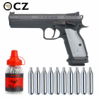 SET CZ TS 2 Schwarz 4,5 mm Stahl BB Co2-Pistole Blow Back (P18)
