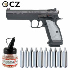 SET CZ TS 2 Schwarz 4,5 mm Stahl BB Co2-Pistole Blow Back (P18)