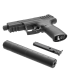 Umarex UX TXP 4,5 mm Stahl BB Co2-Pistole Schwarz (P18) + Schalldämpfer