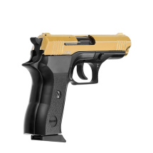 SET Record Modell 2015 Schreckschuss Pistole Bicolor - gold / brüniert 9 mm P.A.K. (P18) + 50 Platzpatronen 9 mm P.A.K.
