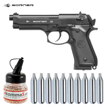 SET Borner 92 Co2 Pistole 4,5 mm BB / Diabolo Blowback (P18)