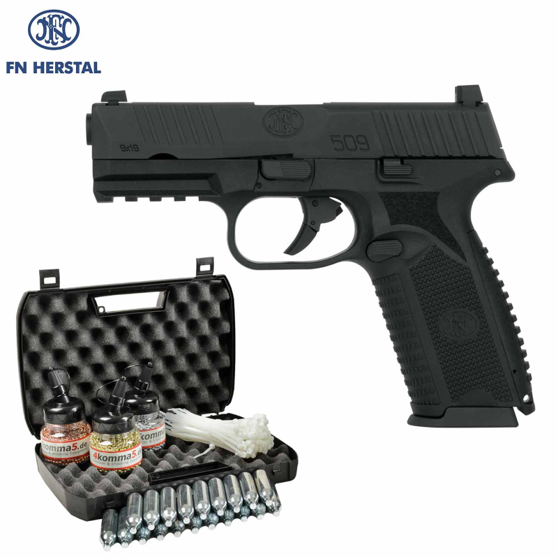 Kofferset FN 509 Schwarz Co2 Pistole Blow Back 4,5 mm BB (P18)