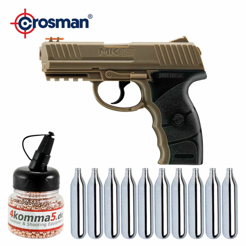 SET Crosman MK45 Dark Earth -  4,5 mm Stahl BB Co2-Pistole (P18)