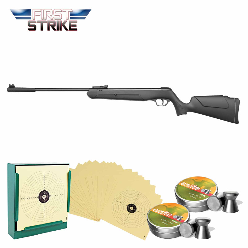 SET First Strike Bearhunter Schwarz - Knicklauf Luftgewehr 4,5 mm (P18)