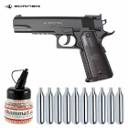 SET Borner 1911 Co2 Pistole Polymer 4,5 mm BB (P18)